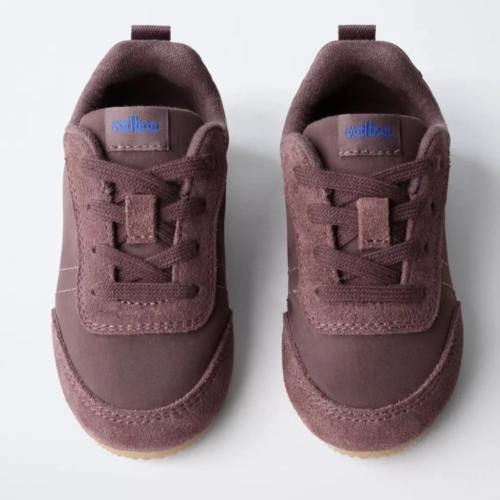 Zara COLBO Kids Sneakers in Burgundy Chocolate Brown - Picture 3 of 7